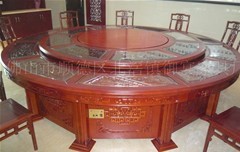 供应豪华电动餐桌-雕花实木