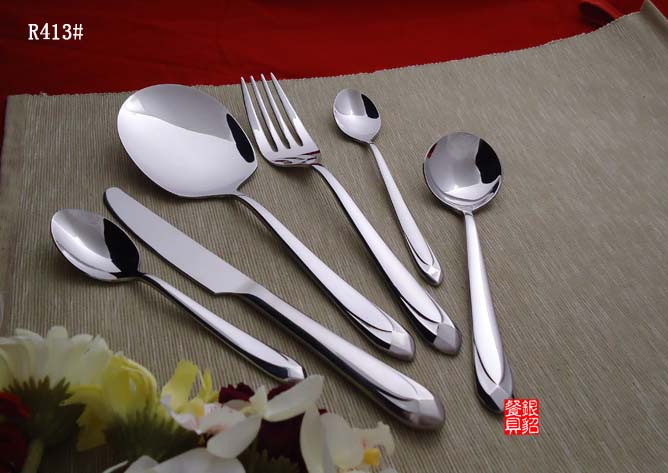 供应【银貂】R413系列高档不锈钢餐具 刀叉勺