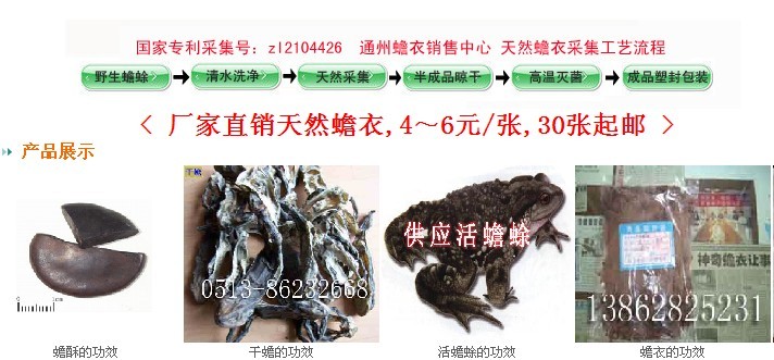 优质蟾衣大量供应！