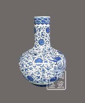 景德镇青花瓷天球瓶 定做批发陶瓷天球瓶
