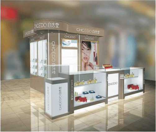 深圳钢琴烤漆化妆品展柜生产厂家  化妆品店面设计