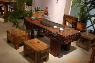 供应创意船木茶几组 个性船木家具 特色实木家具