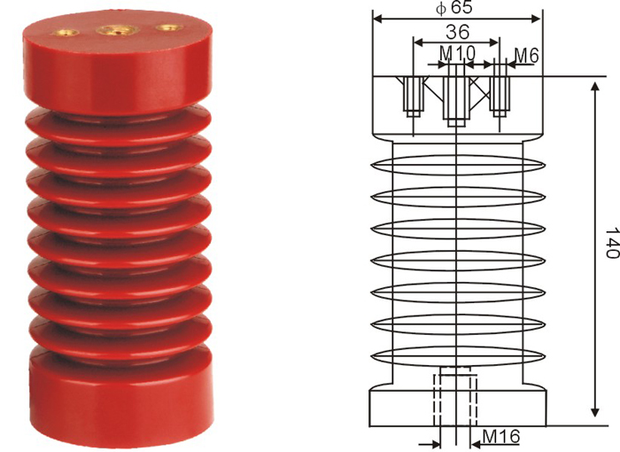 ZJ-10QΦ65*140/130 支柱绝缘子
