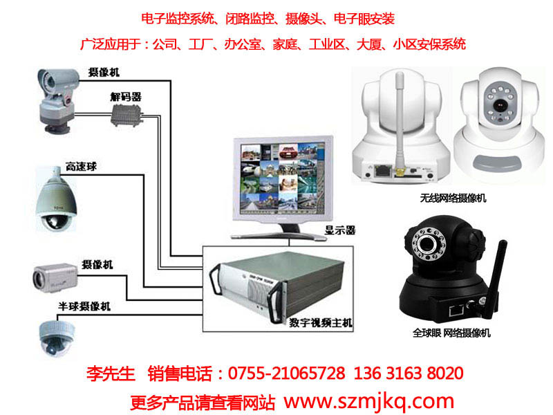深圳电子监控系统安装、深圳电子眼安装、全球眼网络监控系统