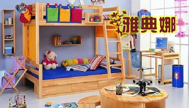 青少年儿童松木家具 双层床套装KO982