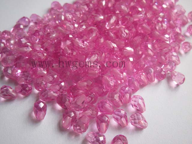 宝石厂家供应粉红色锆石潘多拉珠