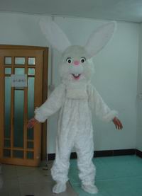 卡通人偶服装白色复活节兔子