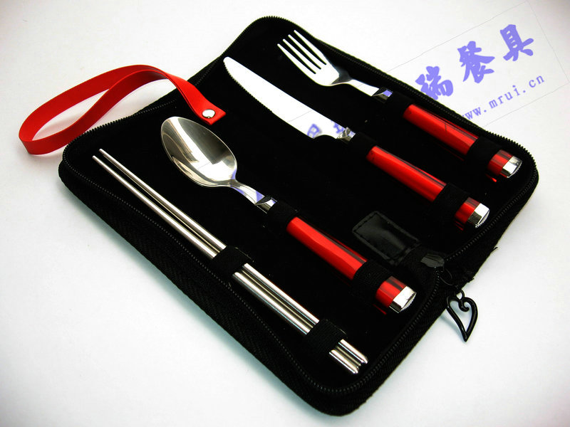 旅行餐具 不锈钢餐具套装  工具包餐具套装 不锈钢三件套