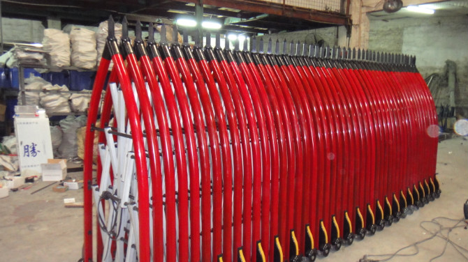 开门红伸缩门，豪华铝材电动伸缩门，厂家直销电动伸缩门