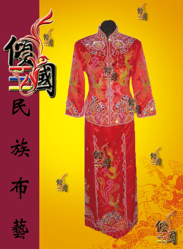 供应:喜袍,小凤仙,嫁衣,婚袍,旗袍,唐装,浴袍,演艺装