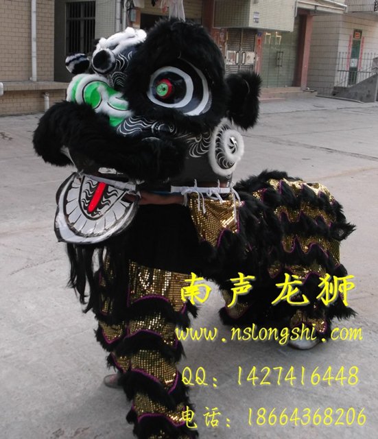 国内第一流画工 民俗社火舞龙舞狮道具黑色张飞羊毛南狮