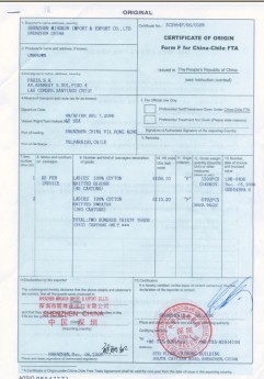 代办智利产地证FORM F