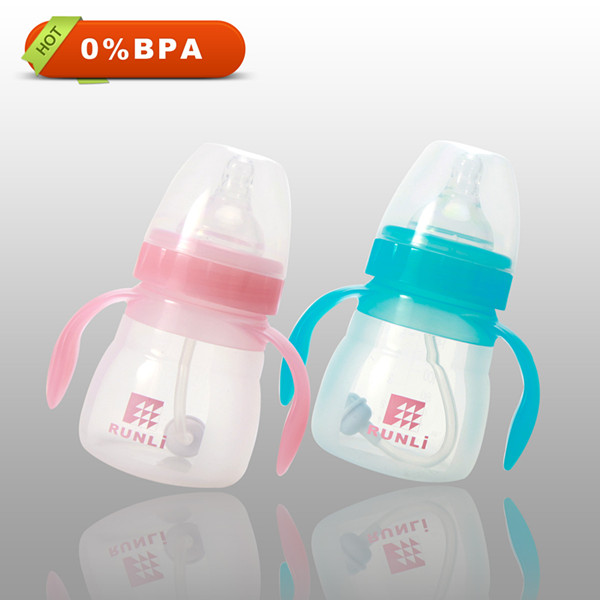 广东润立|厂家直销|硅胶奶瓶|婴儿奶瓶|140ML两色可混批