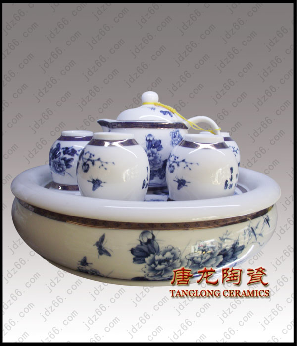 景德镇陶瓷茶具，粉彩陶瓷茶具，商业礼品陶瓷茶具