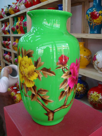 窑变大花瓶ㄘ雕刻瓷瓶,景泰蓝大花瓶