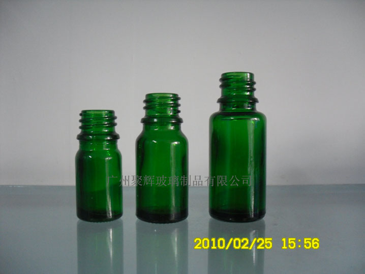 绿色避光精油瓶20ML玻璃瓶/含塑料防盗盖、内塞