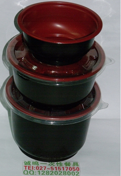 850ML环保打包碗 面碗 微波汤碗 酒店打包碗 红黑碗