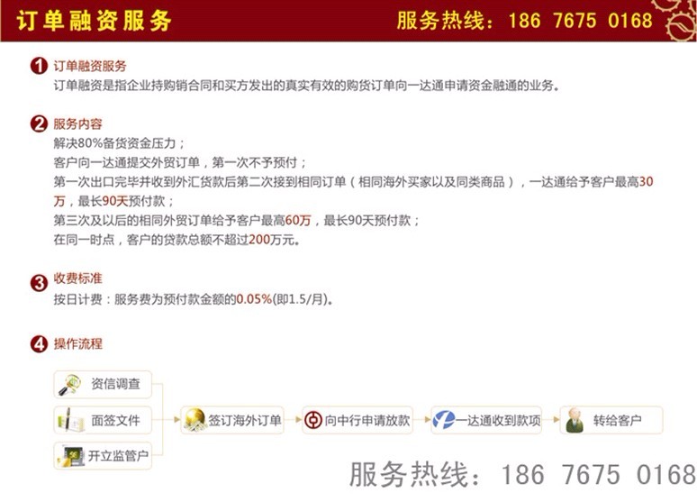 金融服务--订单融资