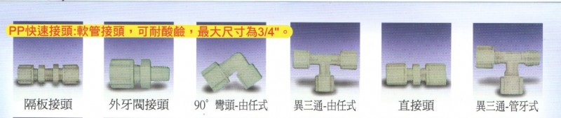 进口PP快速接头，PP软管接头