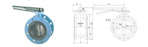 手柄法兰式软密封蝶阀