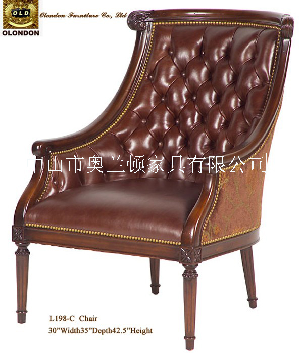 新款真皮单人椅，美式真皮沙发，广东进口皮沙发