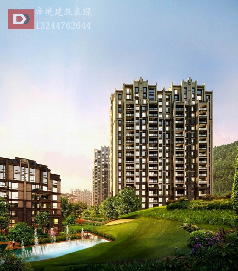 建筑表现 深圳建筑效果图 别墅设计