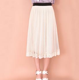 2012夏季新款女装,韩版蕾丝花边百褶裙
