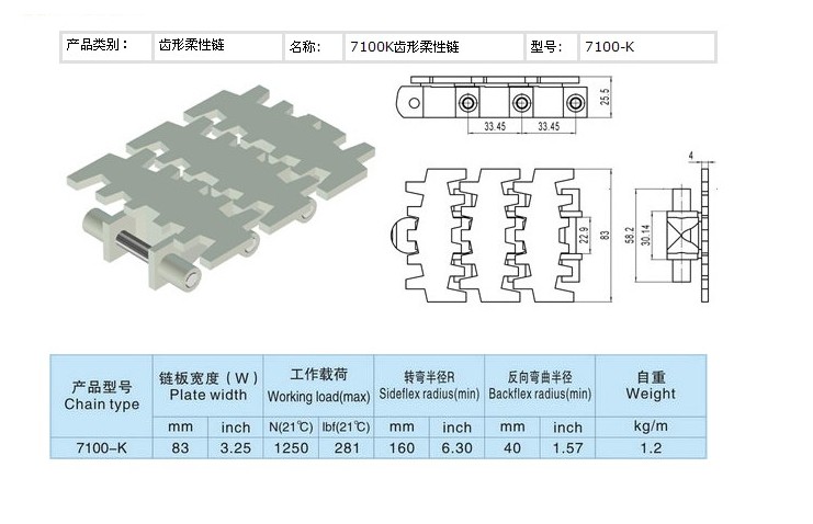 小半径输送链板