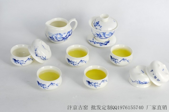 功夫茶具青花瓷 青花瓷韵茶具 景德镇青花瓷手绘茶具