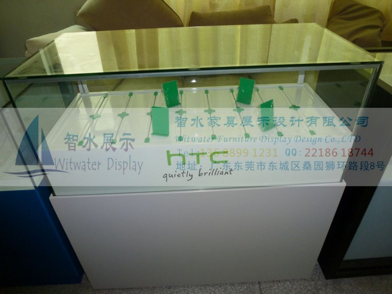 HTC原装精美白色手机柜 手机柜展示