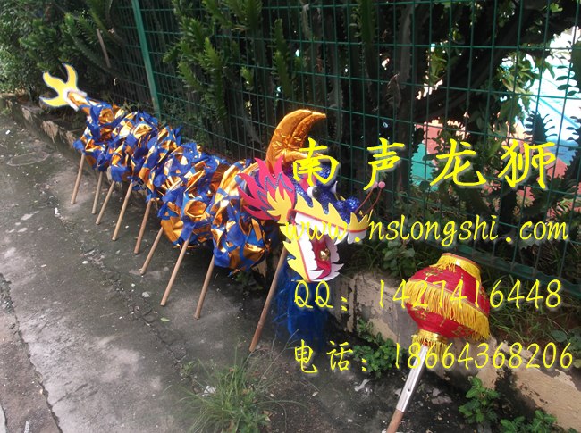 蓝色烫金儿童龙灯 舞龙舞狮道具