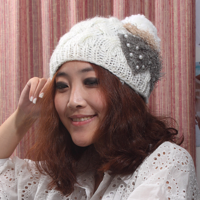 2012新款韩版女孩甜美可爱针织手工帽子
