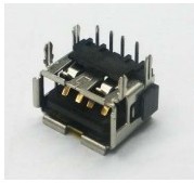 USB A母短体90°DIP10.0四脚鱼叉卷边