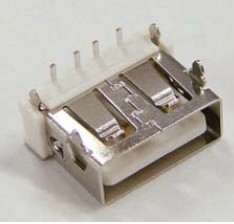 USB A母短体90°SMT四脚锥形直口