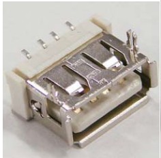 USB A母短体90°SMT10.6两脚鱼叉卷边