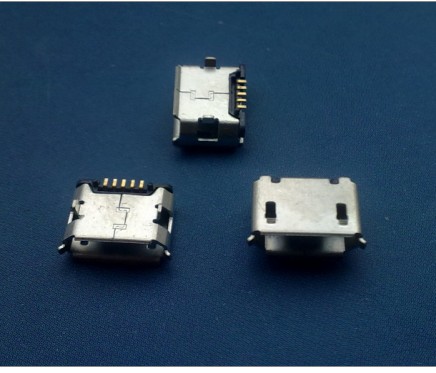 MICRO 5P母座前插后贴SMT