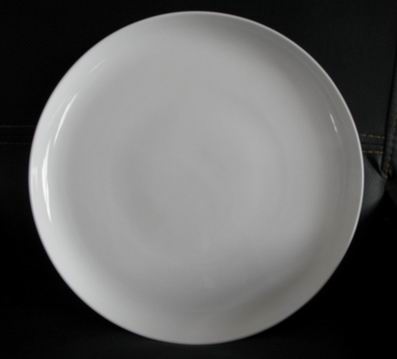 批发唐山纯白骨质瓷餐具16寸月光盘正品唐山骨质瓷工厂出品