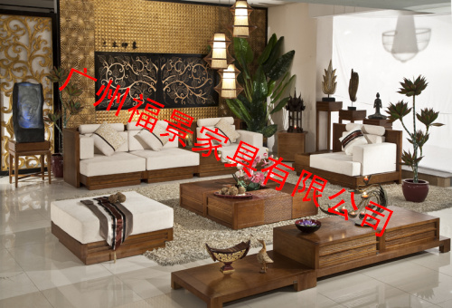 东南亚风格，水曲柳实木，工程配套沙发