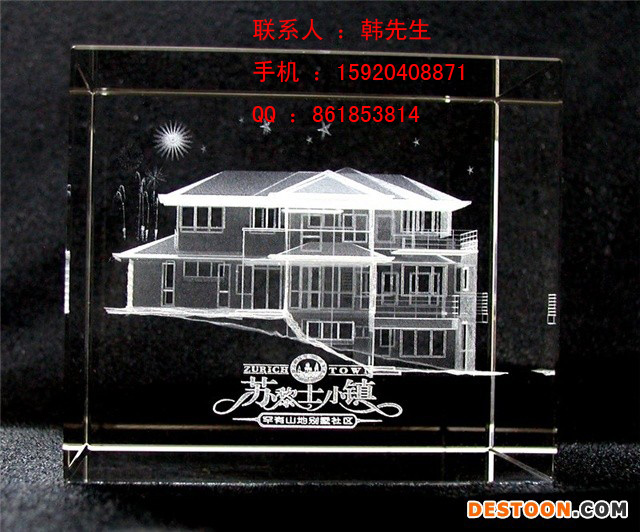 大楼落成奠基纪念、广州水晶3D激光内雕礼品、工程竣工纪念品