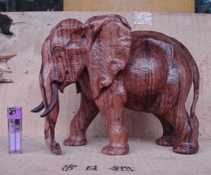 木雕大象，红木雕大象