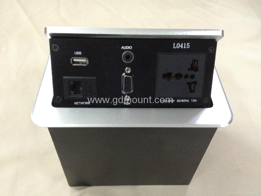 L0415 气杆式桌面线盒/隐藏高级桌面插座/多功能桌面插座