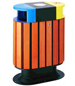 绵阳安县街道钢木分类垃圾桶，街道垃圾桶热销