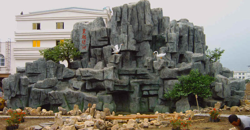 北京水泥假山假树、仿木花架、护栏、雕塑、生态园制作