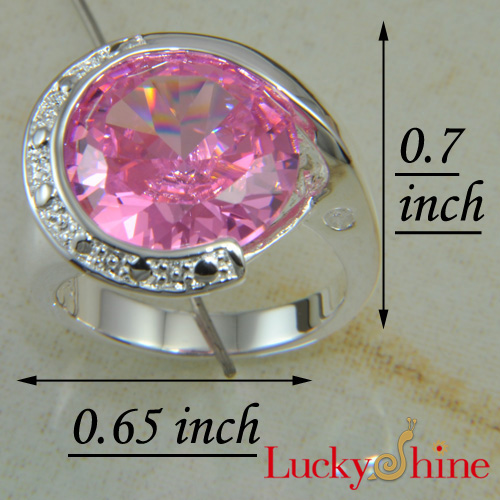 厂家特价销售925银粉红色锆石戒指 个性戒指 批发