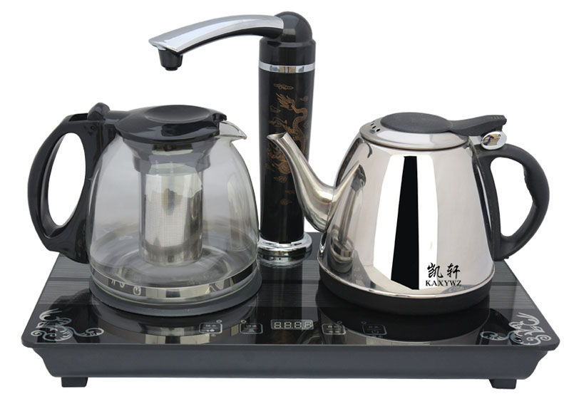 凯轩不锈钢电热水壶电水壶自动上水玻璃茶壶自动抽水烧水壶礼品