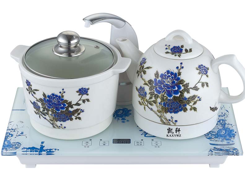 凯轩正品自动上水电热水壶茶炉抽水器消毒双炉茶具套装电茶壶