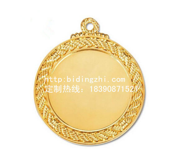 金质空白金属奖牌，可印刷LOGO