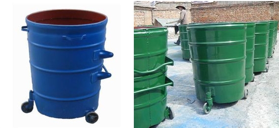 产品名称:环卫大铁桶 产品品牌:绵阳振华科技 尺寸:650*900mm 板材厚度:1.0 材质:铁制 配件:盖子+轮子 产品参数: 1、容量为230L,最大承重200公斤,桶重量30~40公斤; 2、顶部直径650mm,底部直径550mm,高900mm; 3、防震轮子3个,拉手一个,挂车把手两根; 适用场所:乡镇、学校、街道、市集、小区等户外 产品优势: 1、带三个轮子,一个转身轮和两个定身轮,旁边有拉手,方便拖动; 2、操作方便,可以同压缩垃圾车配套适用,移动灵活; 3、桶底有开孔,可漏水。 产品工艺: