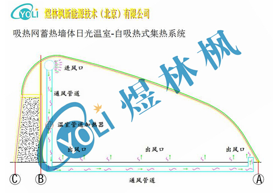 吸热网蓄热墙体日光温室