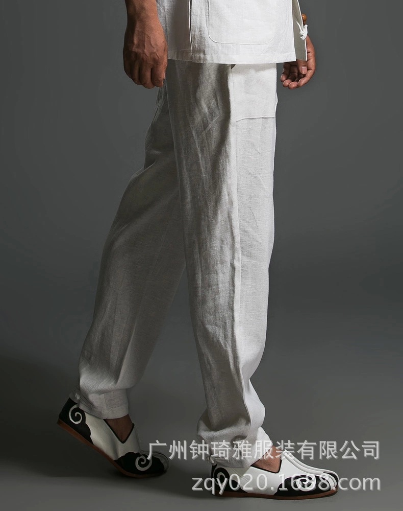 中国风男士棉麻休闲直筒裤